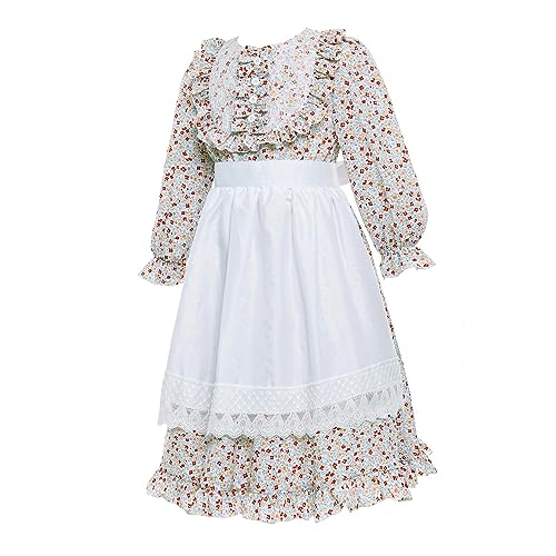Disfraz completo niña floral estilo pionera colonial miniatura 2