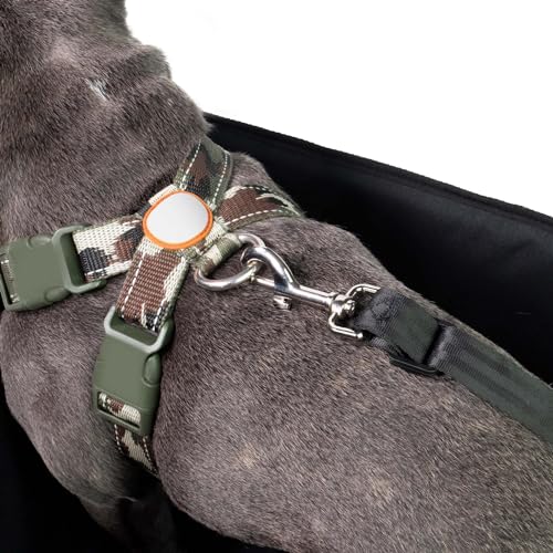 WilTec Autositz für kleine bis mittlere Hunde 100x45 cm mit Sicherheitsgurt, Hundesitz für Vordersitz und Rücksitz, Schwarz