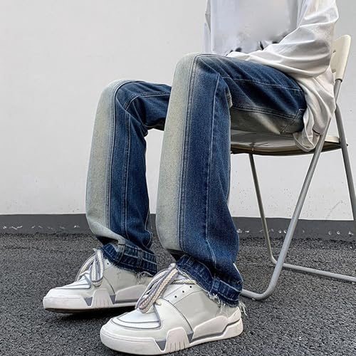 Blue Jeans Mens Pants Casual Loose Fit Jeans for Men Relaxed Fit Lounge Pants Straight Leg Regular Fit2