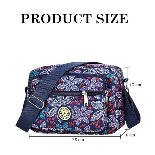 Image of MOMISY Women Mobile Messenger cellphone Bag Ladies Nylon Shoulder Cross Body Long Strap for College, Outing, Travelling, Work