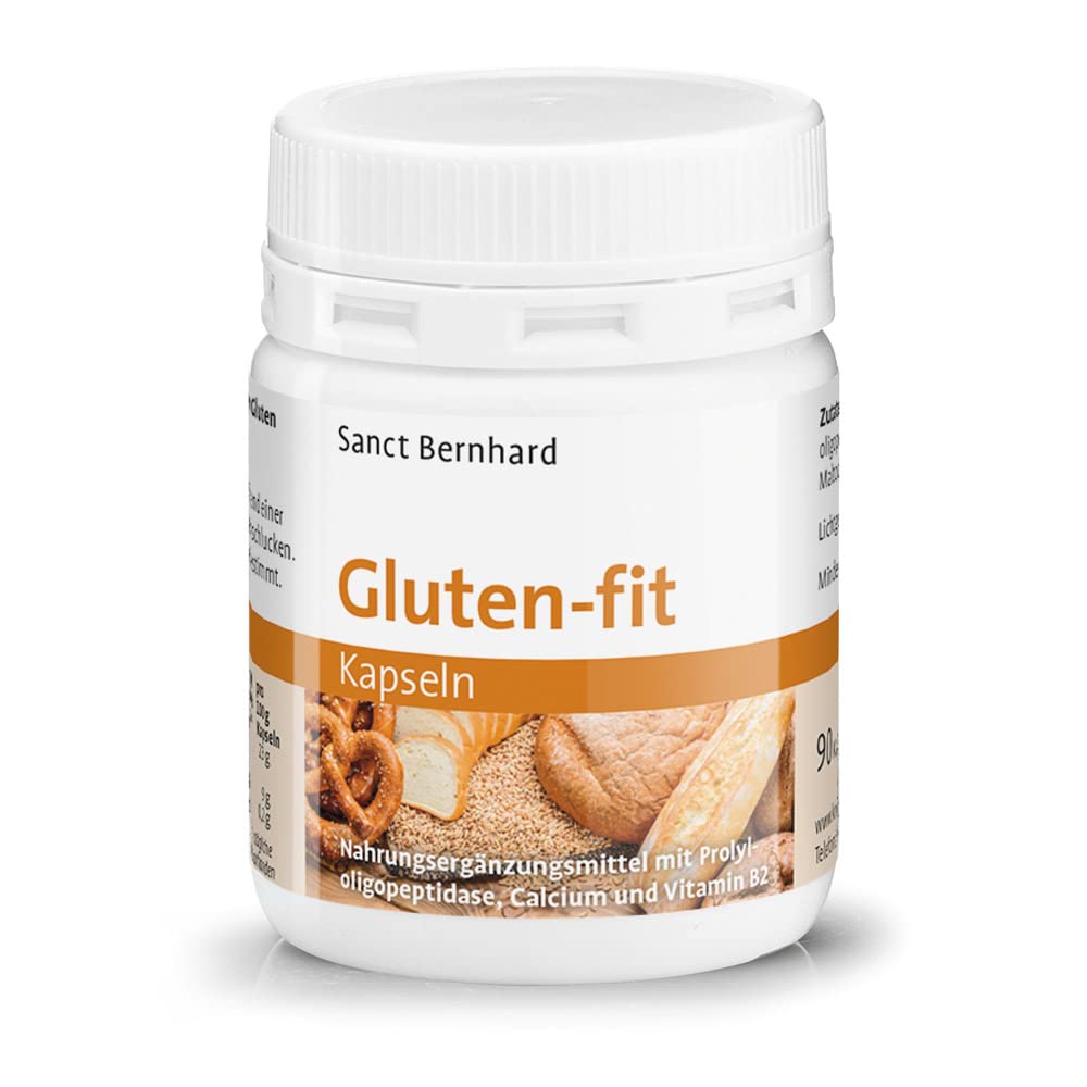 Gluten-fit Cápsulas – 90 Cápsulas | Mejor Digestión de Gluten | Con la Enzima Prolil-Oligopeptidasa| Vitamina B2 y Calcio Incluidos