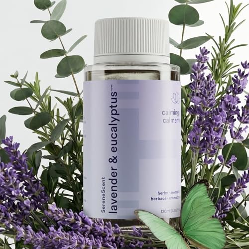 Homedics SereneScent Lavender & Eucalyptus Spa - Waterless Cold Air Diffuser Refill (120ml). Aromatherapy Essential Oil for Stress Relief. Easy Plug & Play Compatible with All Machines.