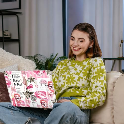 Image of B BELK for MacBook Air 15 inch Case 2026 2025 2024 2023 M5 M4 M3 M2 | Pink Printed Matte Hard Shell Case with Fashion Collage Pattern, Keyboard Cover & Screen Protector, Scratch Resistant