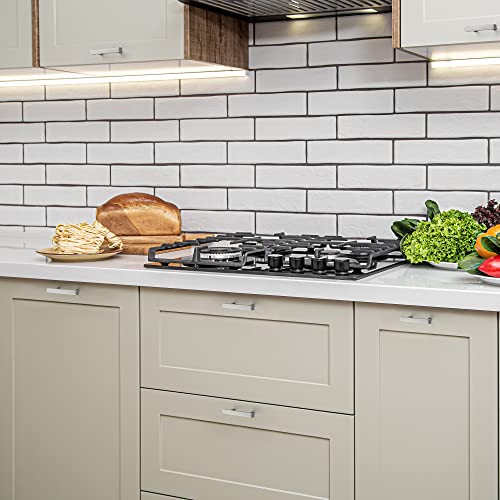 Image of Ravinte 25 Pack 2-1 /2 Inch Cabinet Pulls Brushed Nickel Sqaure Kitchen Cabinet Handles Silver Cabinet Hardware Stainless Steel Drawer Pulls 4 Inch Overall Length with Mounting Template