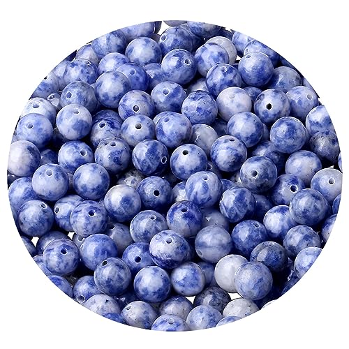 XIANNVXI 8mm Round Loose Blue Beads for Bracelet Making Blue Crystal Beads for Crafting for Jewellery Making 47 Pcs - Image 2