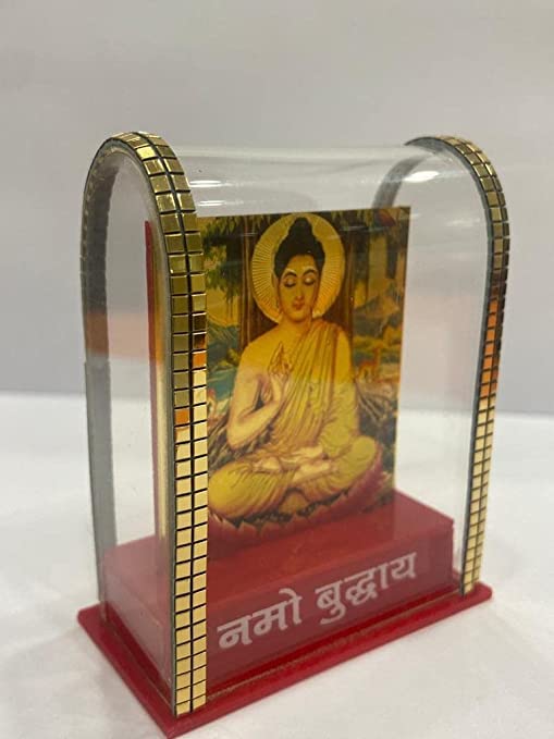 Image of Gold Plated Buddha in Cabinet Show Pieces, Buddha for Car Dashboard,Home,Temple & Offices