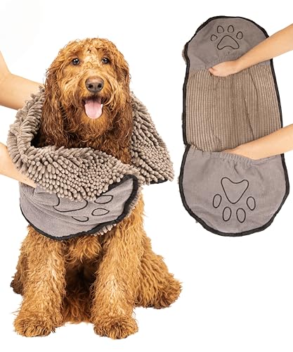 Dog Gone Smart The Dirty Dog Shammy - Fast Drying Plush Shammy Towel with Dual Hand...