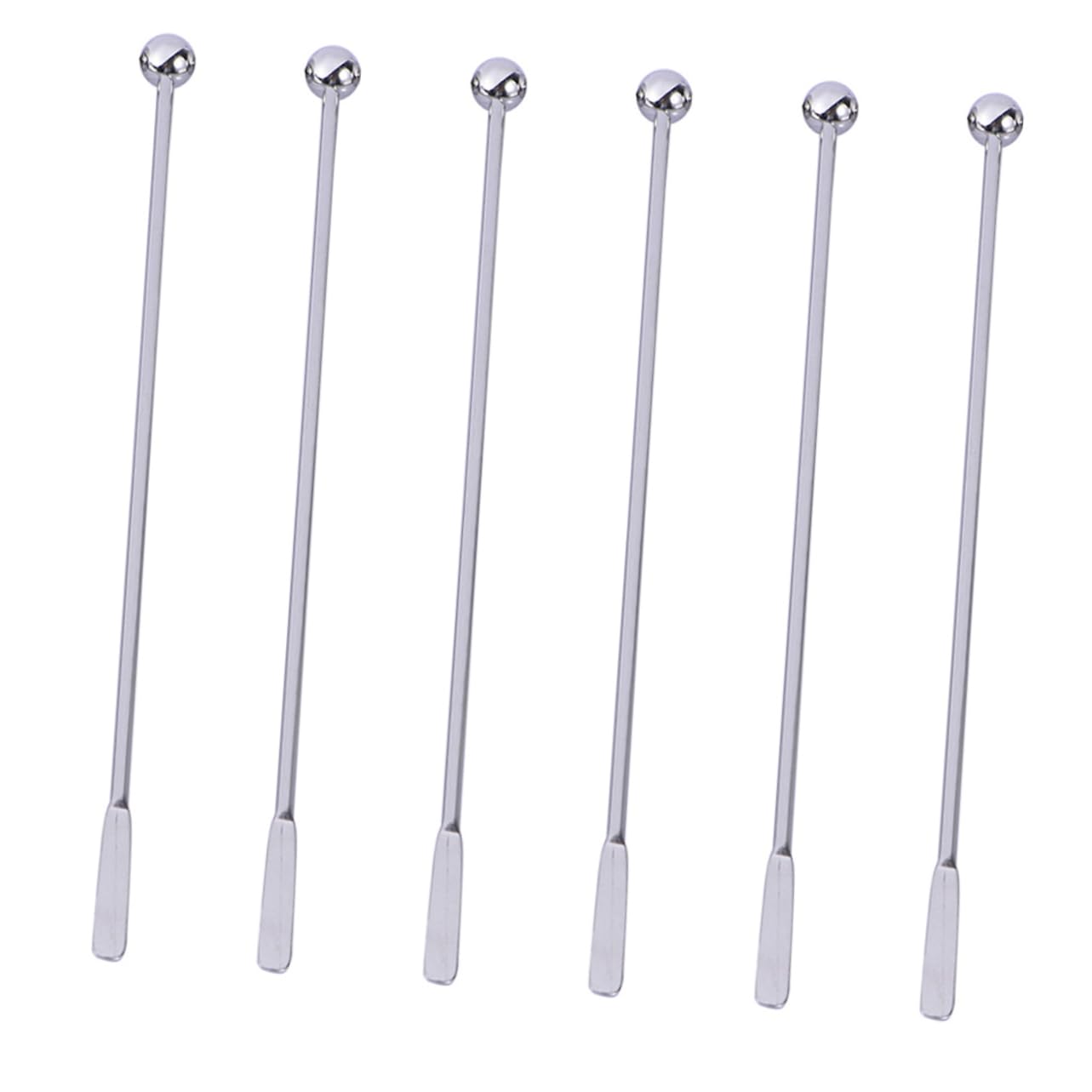 BESTYASH 6Pcs Stainless Steel Swizzle Stirring Sticks Reusable Bar Stirring Rods for Cocktails and Beverages Simple Design Easy to Use for Home and Bar