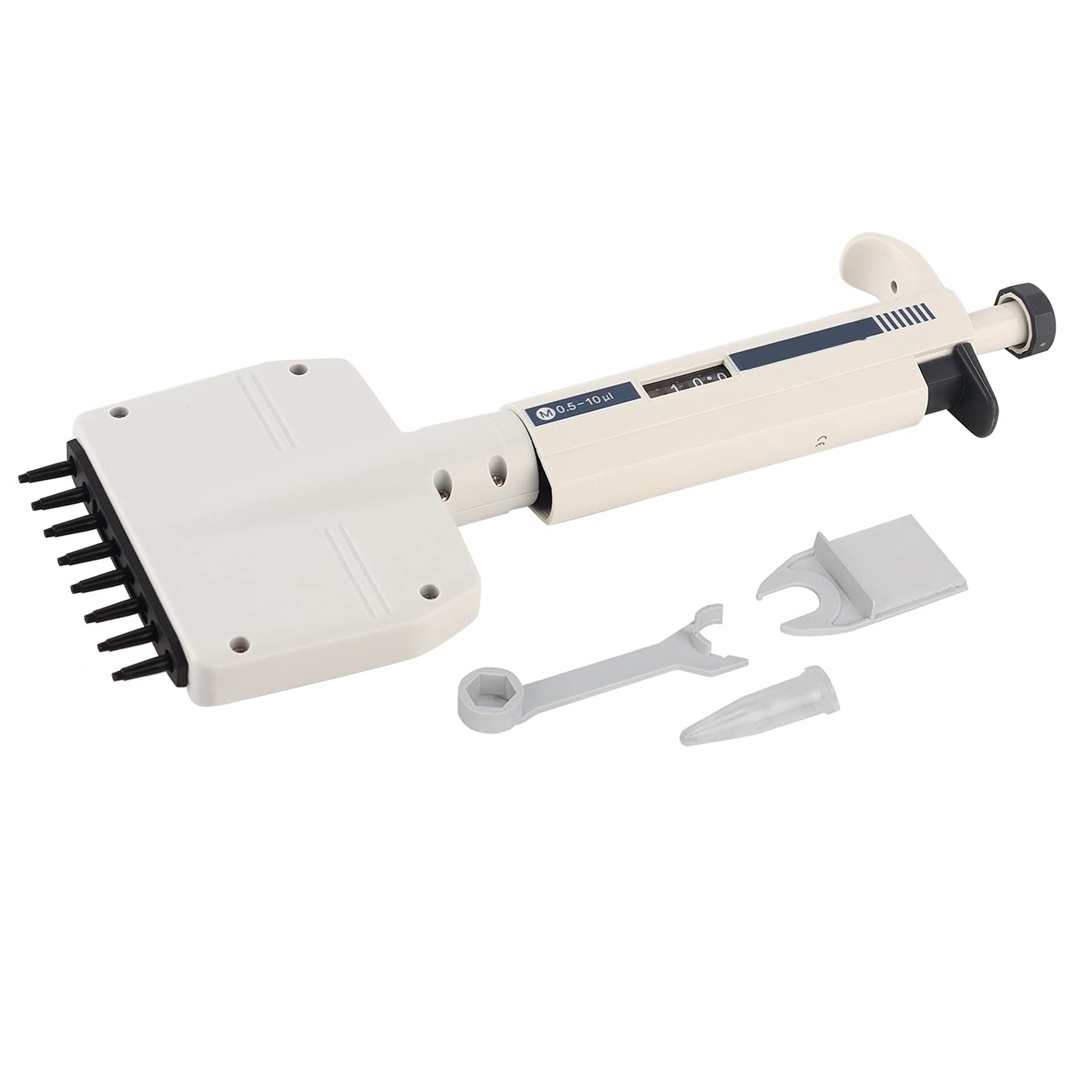 Pipeta de 8 Canales, Pipeta Ajustable Manual, Diseño Ergonómico, Control Manual Completo con Pantalla de Dígitos, Adecuada para Enseñanza e Investigación Científica