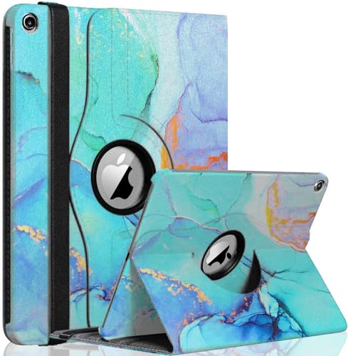 GADGET ARMOUR iPad 9:e generationen fodral 10,2 tum 2021, 8:e generationen 2020, 7:e generationen 2019, roterande smart fodral med automatisk uppvakning och sömn, grön marmor