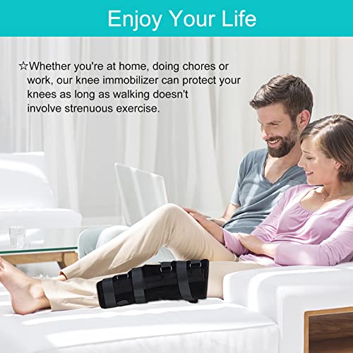 Tandcf Knee Immobilizer Secure Comfort Knee Brace & Stabilizer For Recovery,Knee Fractures,Instability, Acl,Mcl,Meniscus Tear,Arthritis,Displacement & Post Surgery Recovery,Height 18.1" Universal #TOP7