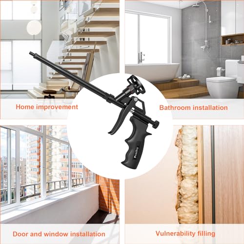 Image of Foam Gun, Preciva Professional Foaming Gun Heavy Duty PU Expanding Foam Gun Spray Application Applicator