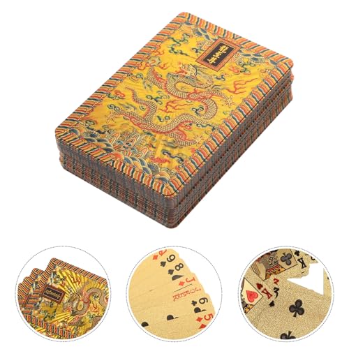 Goldfolie Pokerkarten Langlebig Glatte Oberfläche Festival Requisiten Spielkarten für Trick und Party Unterhaltung – Bild 6