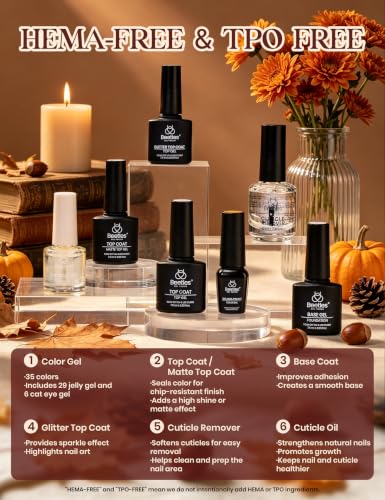 Image of Beetles Gel Nail Polish Kit with U V Light 69PCS 35 Colors Gel Nail Set