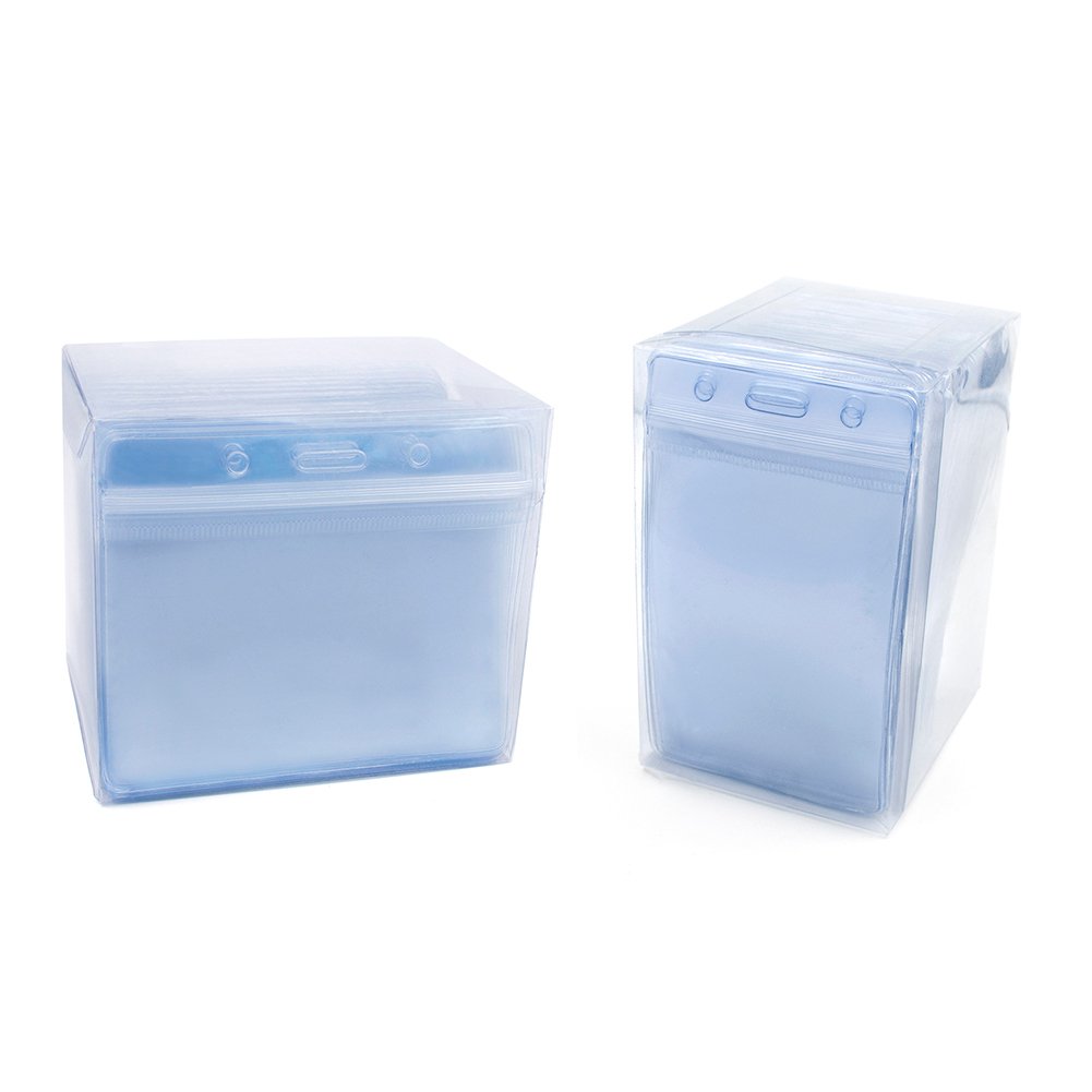 GOGO Set of 50 Clear Plastic Name Tag Badge Id Card Holders Large Heavy Duty Waterproof 3" X 4" / 4" X 6"-4 x 3 horizontal-50 Packs - Image 2