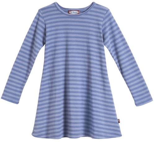 Image of City Threads Girls' 100% Cotton Long Sleeve Dress - Active Kids School, Playing, Parties - Made in USA
