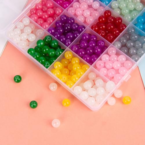 Crystal Jewellery Making Kit 1680Pcs 6mm Round Glass Beads for Jewellery Making 28Colours Crystal Beads for Bracelets Making Kits DIY Crafts Supplies for Bracelet Necklace Phone Charm Girls Adults - Image 3