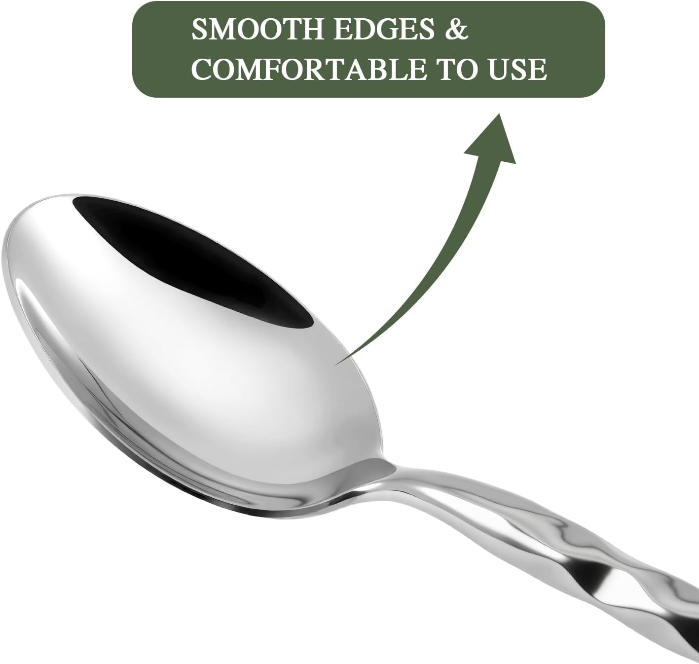 DEACORY Silverware Set 18/10 Stainless Steel Spiral-shaped Flatware Set, 40-Piece Hand Forged Mirror Silver Finish Cutlery, Dishwasher Safe, Service for 8