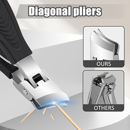 Miniatura 4 de Cortaúñas inclinadas antisalpicaduras con apertura de mandíbula ancha, cortador de uñas resistente con mango cómodo, perfecto para cortaúñas de los