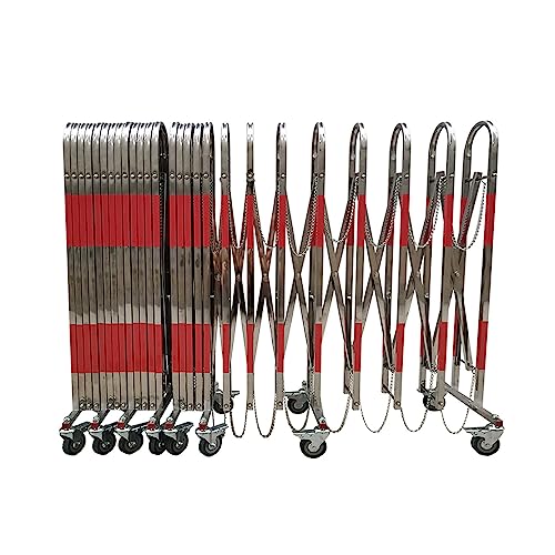 Barrière rétractable en Acier Inoxydable - Clôture de Circulation Extensible de 1,1 m à 1,5 m de Hauteur pour écoles, centres commerciaux et Stations-Service - Solution d