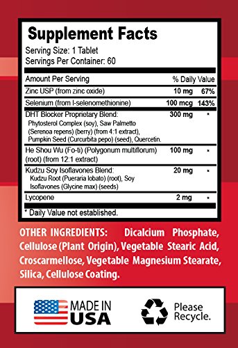 hair growth pills dht blocker - DHT BLOCKER HAIR COMPLEX - FOR MEN AND WOMEN - SUPPORT HEALTHY HAIR GROWTH - zinc for hair loss, dht blocker for women hair growth, dht supplement 1B 60 Coated Tablets