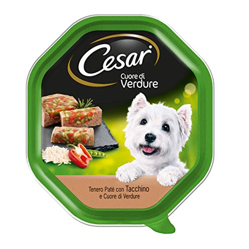 Cesar Cœur de légumes Tenero Nourriture pour Chien, Pommes de Terre avec Dinde et cœur de légumes 150 g – 14 bacs