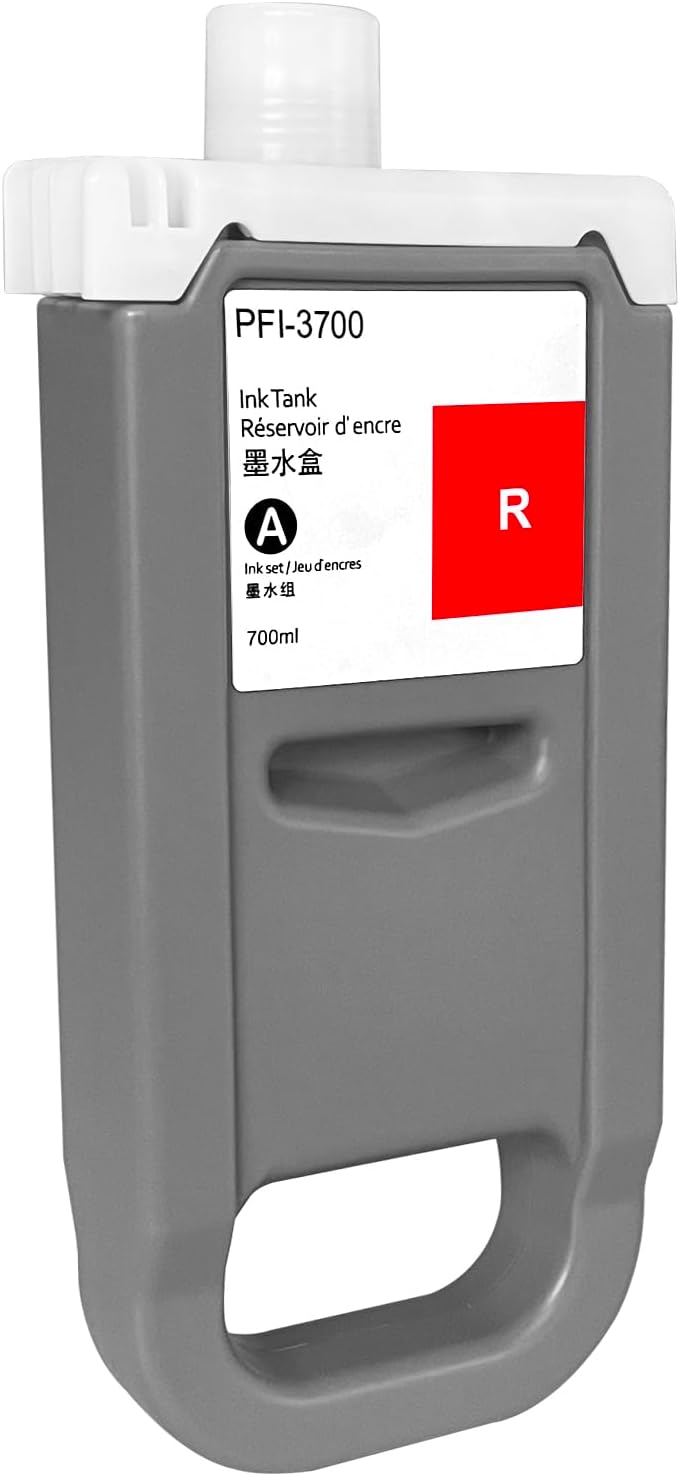 PFI-3700 Yellow Ink Cartridge Pigment PFI3700 Ink Tank Compatible with Canon imagePROGRAF PRO-2600 GP-2600S PRO-4600 GP-4600S PRO-6600 GP-6600S 1Pack Yellow 700ML