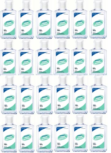 Aloe Hand Sanitizer 24 Pack Dearskin Aloe Vera Moisturizing Alcohol 75% Gel 2 Fl Oz/60ml Skin Care Natural Advanced Formula Alcohol Refreshing Moisturizing with Argine.