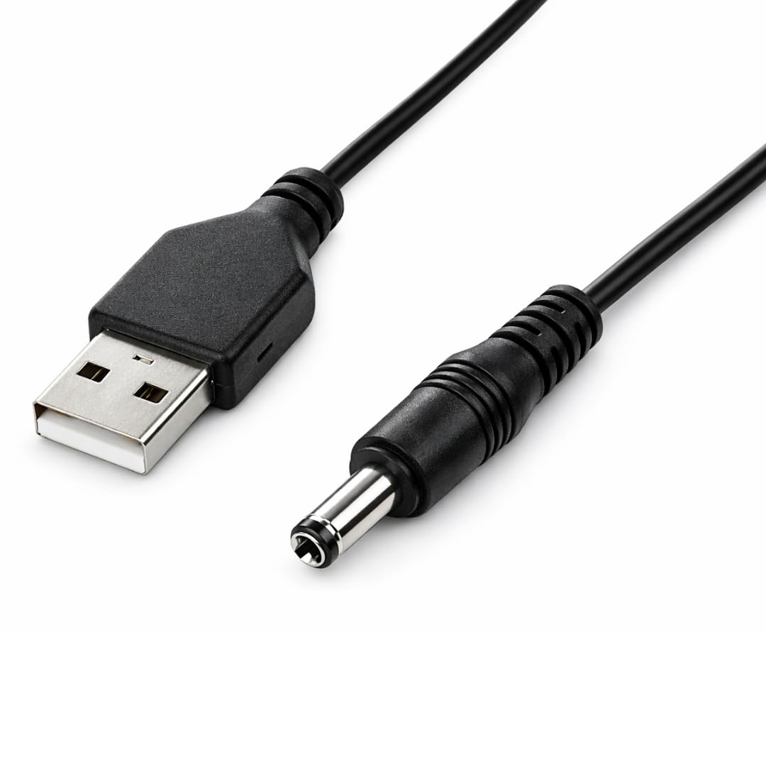 WIRESLAB USB to 3.5mm x 1.35mm Barrel Connector 5V DC Power Cable Cord | High Speed Charging Stable Output Secure Connection Adapter for Router Camera LED Devices Durable Cord | 36CM | Black-image-41