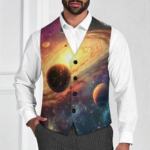 Universe Planet Mens Slim Fit Suit Vest Dress Waistcoat Casual Business Vest2