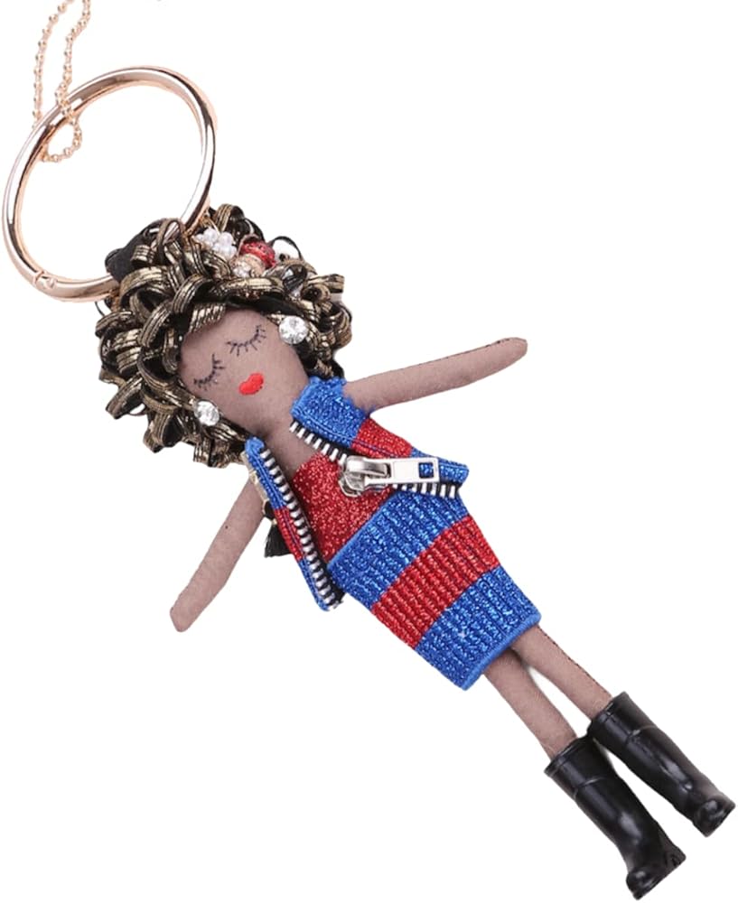 Amazon | バッグチャーム キーホルダー 人形 ドールチャーム キラキラ