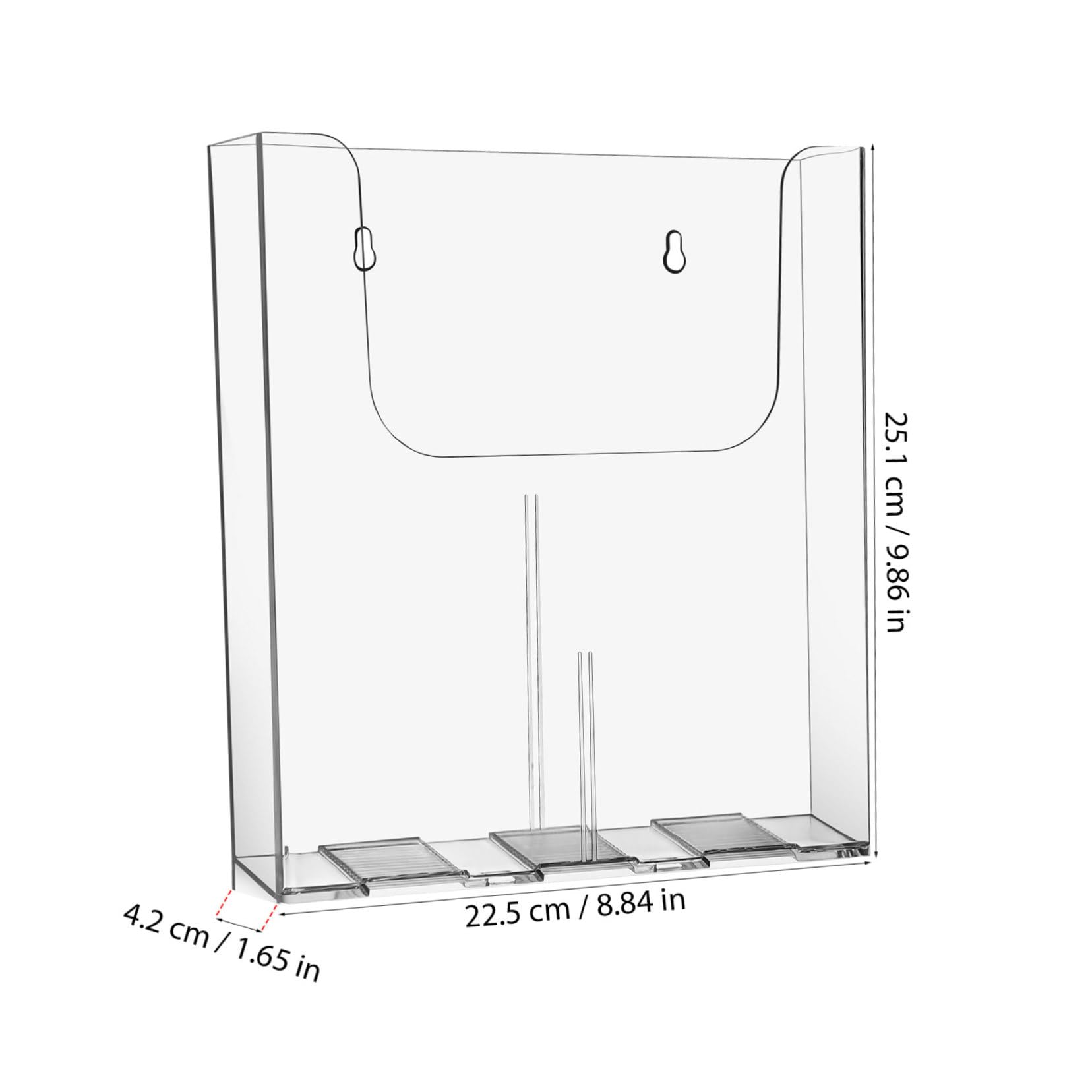 Uonlytech 2piezas Soporte De Carpetas De Pared Acrílico Transparente Organizador De Archivos Para Oficina Revistero Tornillo y Adhesivo