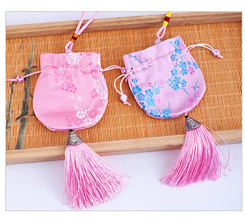 6 Bolsas perfumadas chinas bordadas para joyería miniatura 3