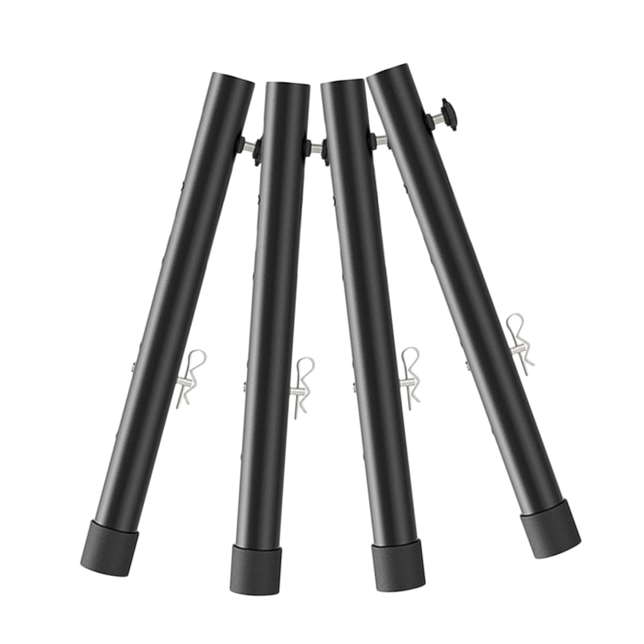 Extensor de Patas de Mesa Ajustable en Acero Inoxidable Negro, 4 Piezas | Altura Regulable, para Mesa y Banco de Trabajo, Uso Doméstico y Profesional