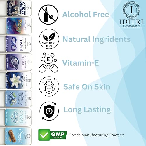 Image of Solid Perfume |sandal&pineapple Alcohol Free Wax Perfume Balm, Long Lasting | Pocket Tin 12g, Pack Of 2| Non Greasy Smooth Glide, Travel Friendly Men And Women