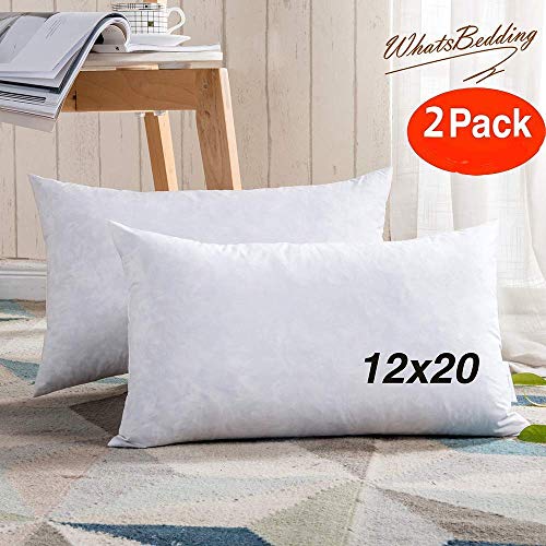 2PC Throw Pillow Inserts - Sham Stuffer Down and Feather Filling for Firm