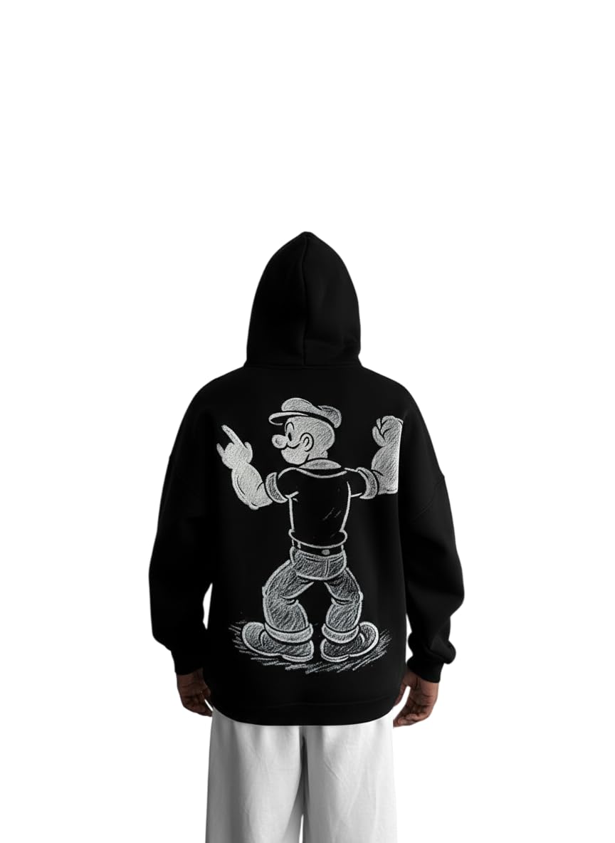 Oversize Nautical Hero Hoodie – Black