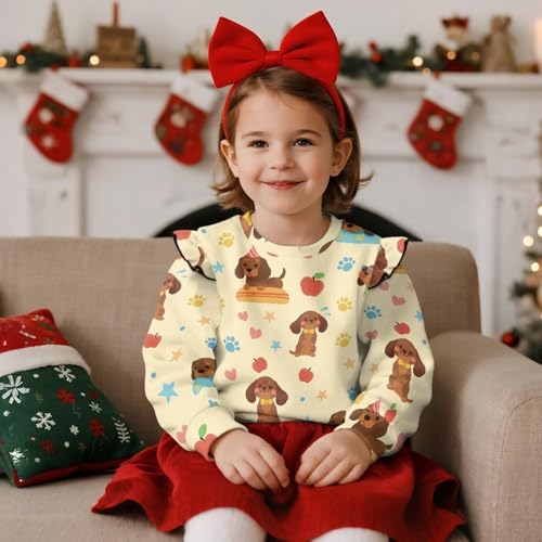 Girls Sweatshirt Kids Ruffle Long Sleeve Pullover Sweatshirts Fall Cropped Crewneck Tops2