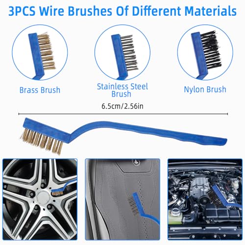 30PCS Nettoyage Voiture, Sac de rangement inclus,Pinceau Detailing Auto,Detailing auto pour le nettoyage des voitures,kit de détail de voiture,Comprend des tête de brosse,chiffon de nettoyage,etc – Image 5