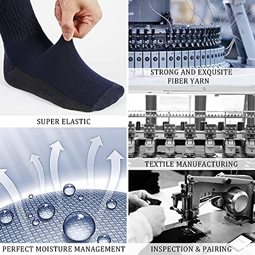 +Md 4 Pairs Womens Non-Binding Moisture Wicking Cushion Bamboo Crew Diabetic Socks With Seamless Toe,Black&White 9-11 #TOP5