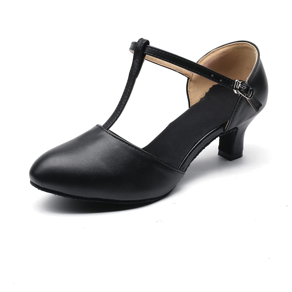 Exgingle Black Dance Heels for Women Jazz Dancing Shoes for Girls Contemporary Shoes