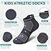 Eocom Kids Boys Ankle Socks Low Cut Athletic Cotton Sport Socks For Little Boys 6 Pairs(Multicolor B, 4-6 Years)