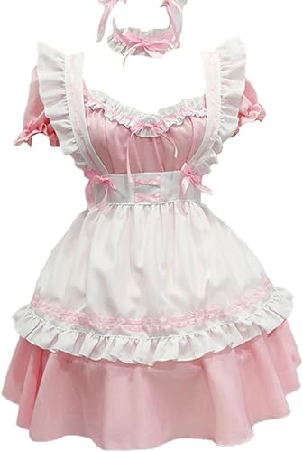 Miniatura 8 de Oplxuo Mini vestidos para mujer, disfraz de Halloween Kawaii con volantes, vestido de fiesta de Lolita francesa para sirvienta, disfraces de cosplay