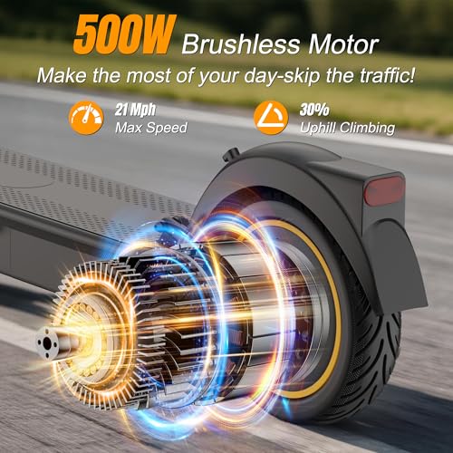 Image of VOLPAM Electric Scooter for Adult, Dual Suspension, 19 /22MPH, 500W /800W /350W Motor, 60 /40 /31 /23 /16Miles Long Range, Dual Braking, Max Load 264 lbs