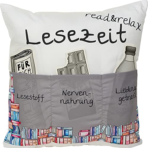 Sofahelden Lesekissen mit Taschen und Deko