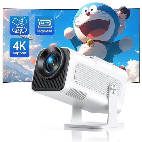 【4K Supported/500ANSI】 Mini Projector 4K with WiFi 6 and Bluetooth5.2, Native 1080P Mini Portable Projector with 270° Rotation, Home Movie Projector with 【Auto Keystone】 for HDMI, USB, TV Stick, PS5