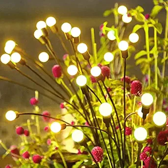 JRS TRADERS Solar Powered Firefly Lights Waterproof, Solar Starburst Swaying Lights When Wind Blows, Solar Outdoor Decor Lights for Garden, Landscape, Pathway, Yard, Deck, Patio (2)