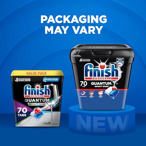 Finish Quantum Infinity Shine Dishwasher Pods, No Pre-Rinse Dishwasher Detergent Soap Removes 24HR Dried-On Stain and Grease, Leaving a Virtually Spotless Shine, 70 Count - image 8