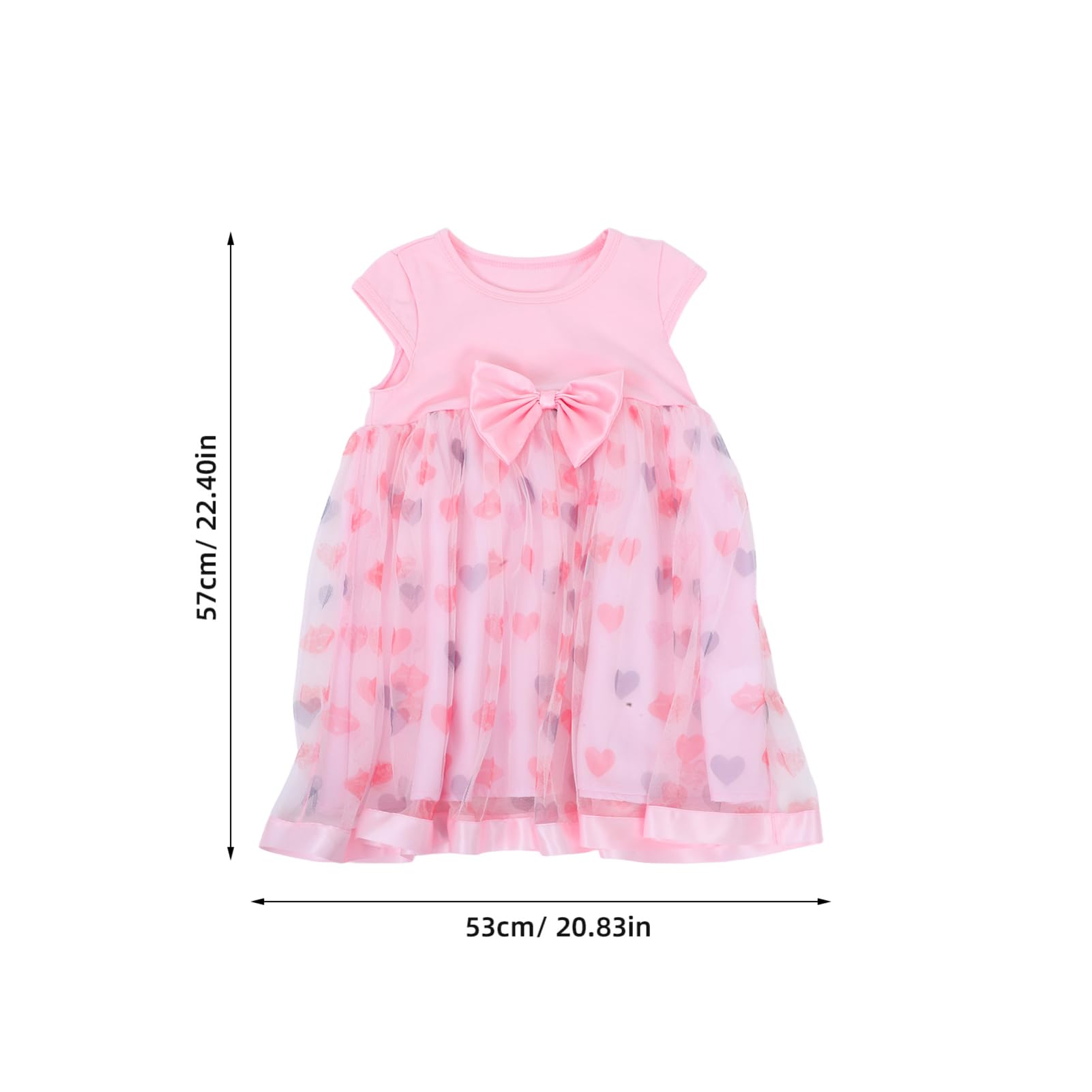 BESPORTBLE Girl Heart Dress Cute Sleeveless Mesh Summer Outfit for Playtime Special Occasions Lightweight Breathable Clothes with Charming Heart Accents for Newborn