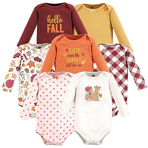 Image of Hudson Baby baby-boys Cotton Long-sleeve Bodysuits 7-pack